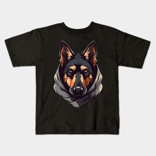 German Shepherd in a Hoodie Kids T-Shirt